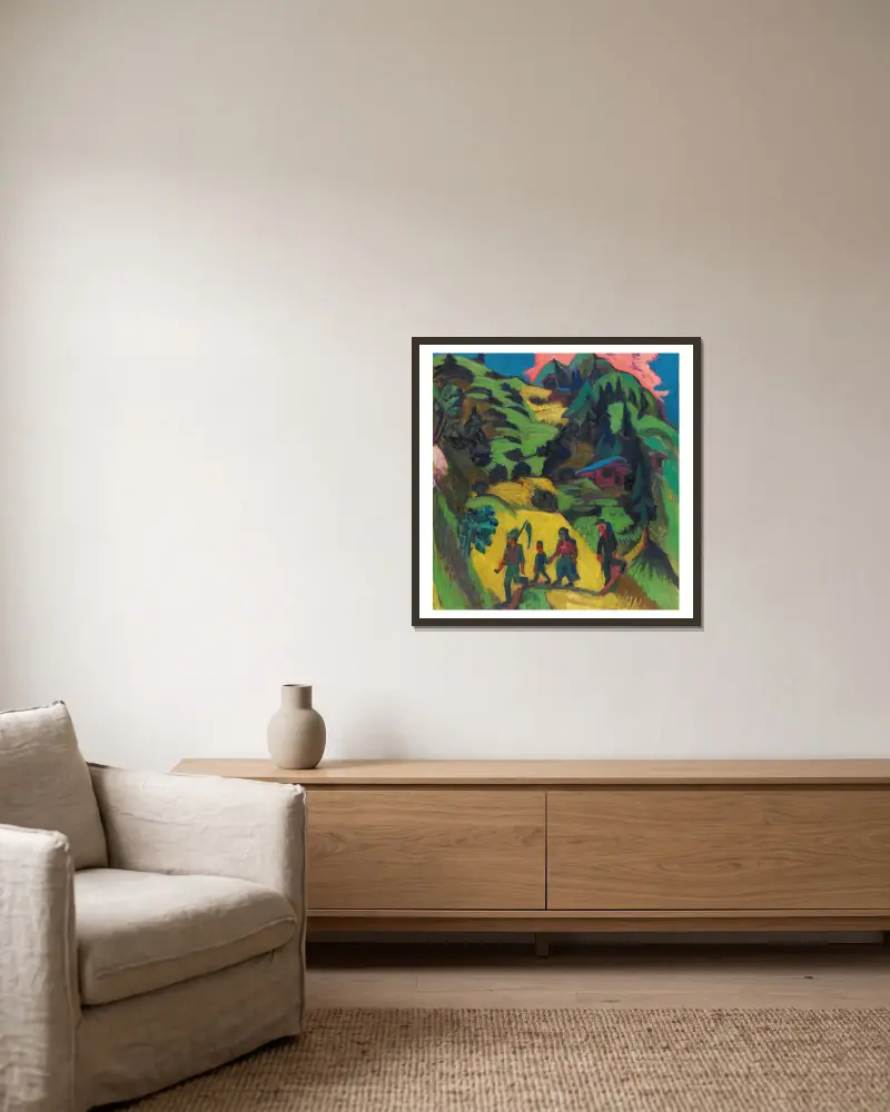 Navracející se žoldnéř, Ernst Ludwig Kirchner v rámu na stěně