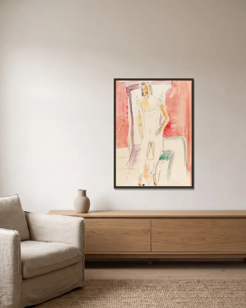 W spodniach (Kobieta w spodniach, Berlin), Ernst Ludwig Kirchner w ramie na ścianie