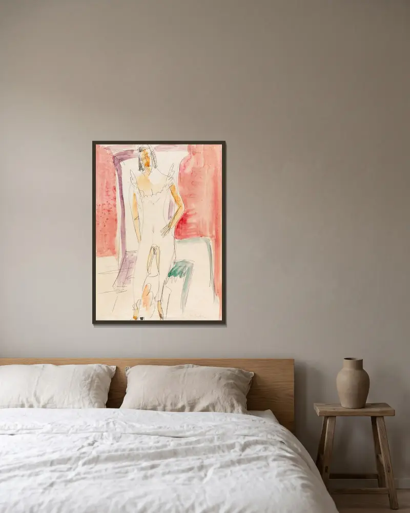 W spodniach (Kobieta w spodniach, Berlin), Ernst Ludwig Kirchner w ramie na ścianie