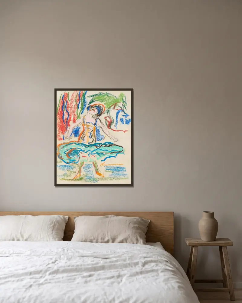 Kabaretttänzerin von Ernst Ludwig Kirchner gerahmt an einer Wand