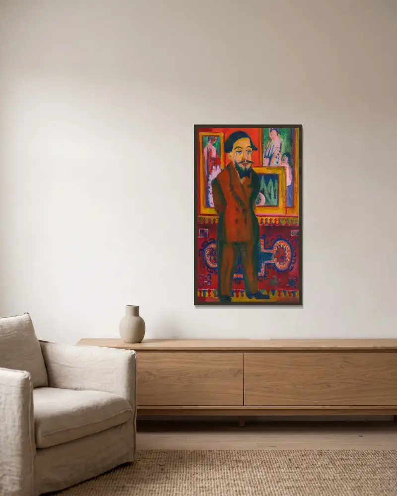 Portrét L. Schamese, Ernst Ludwig Kirchner v rámu na stěně