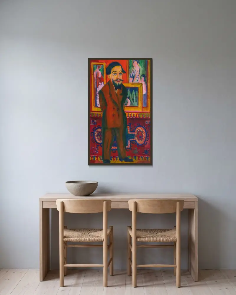 Portrét L. Schamese, Ernst Ludwig Kirchner v rámu na stěně