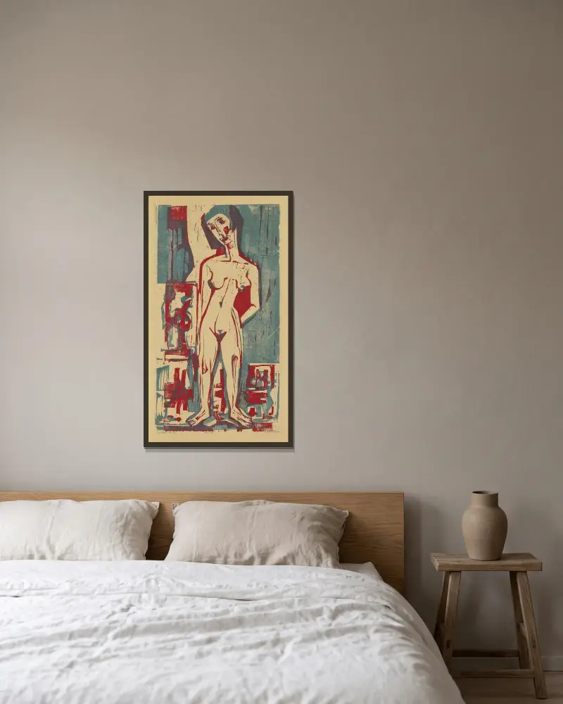 Nackte Lena von Ernst Ludwig Kirchner gerahmt an einer Wand