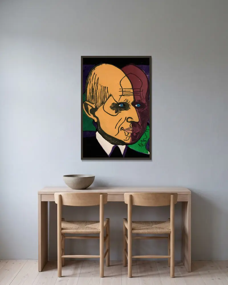 Portrait of Dr. Bauer av Ernst Ludwig Kirchner inramad på en vägg