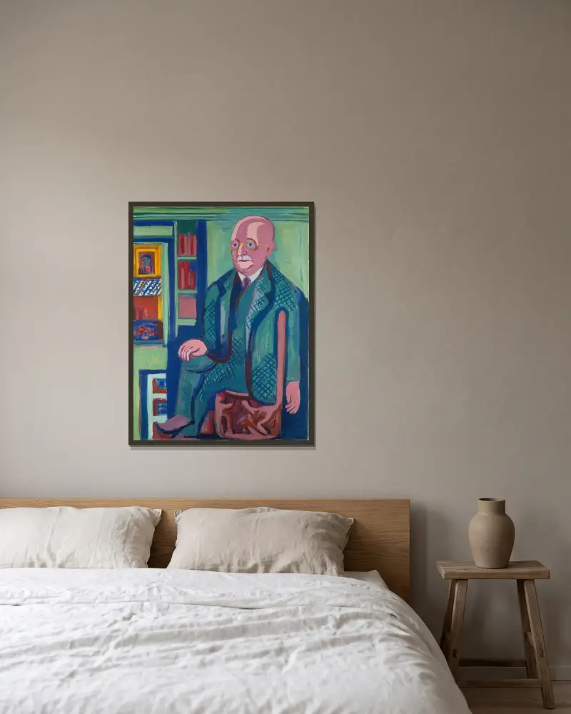 Bildnis Dr. Carl Hagemann von Ernst Ludwig Kirchner gerahmt an einer Wand