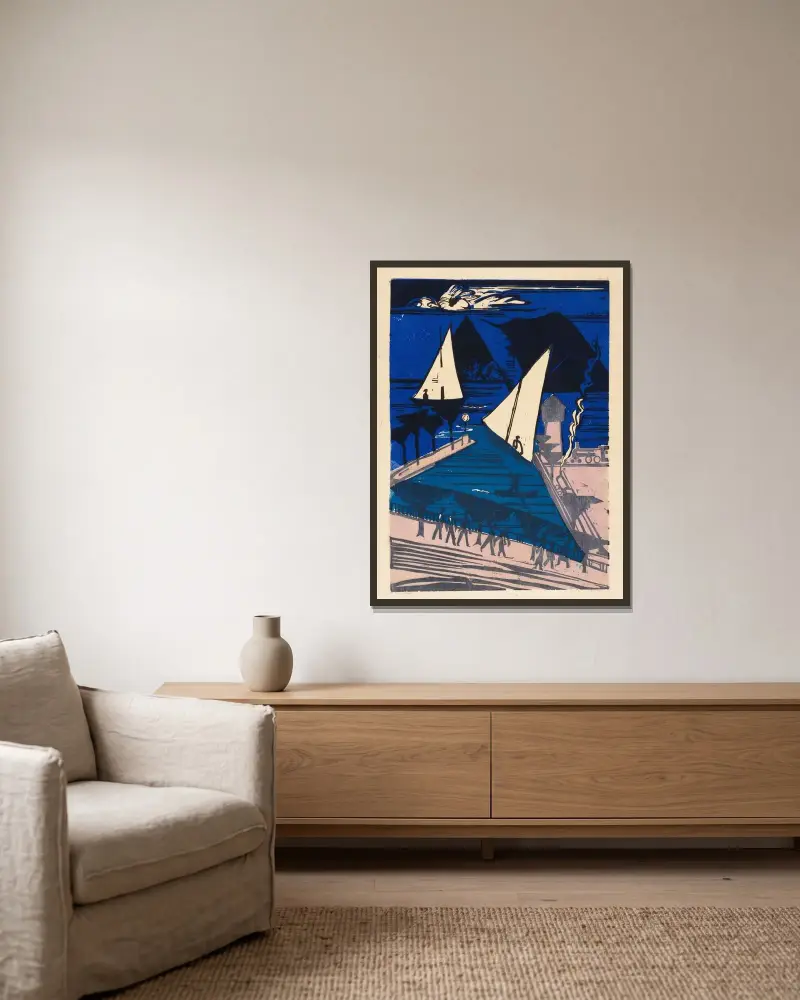 Rapperswil von Ernst Ludwig Kirchner gerahmt an einer Wand