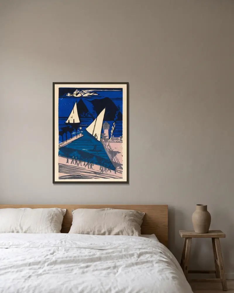 Rapperswil von Ernst Ludwig Kirchner gerahmt an einer Wand