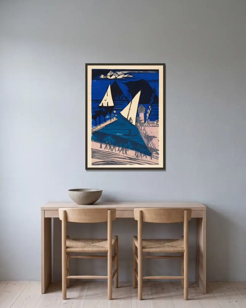 Rapperswil von Ernst Ludwig Kirchner gerahmt an einer Wand