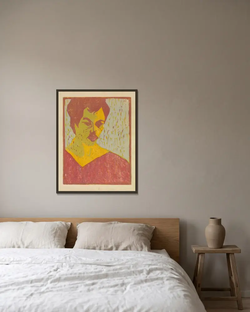 Autoportrét, Ernst Ludwig Kirchner v rámu na stěně