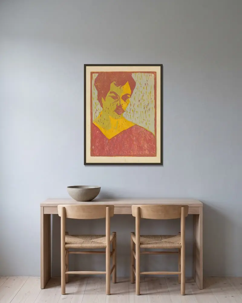 Autoportrét, Ernst Ludwig Kirchner v rámu na stěně