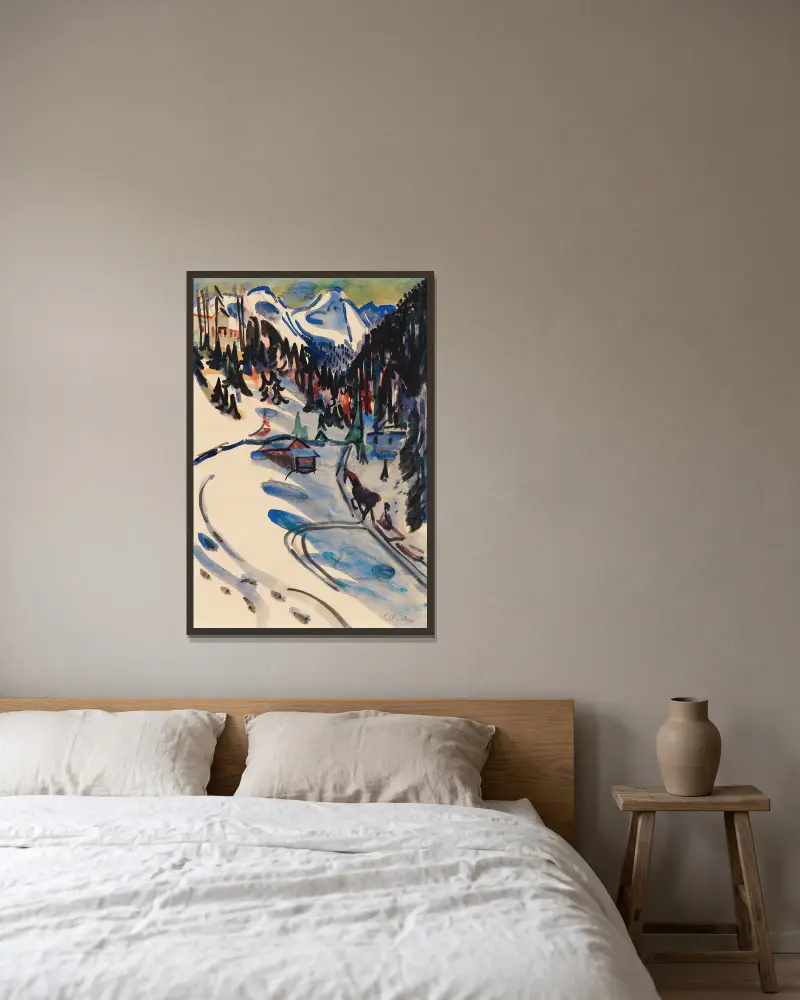 Sertigtal zimą, Ernst Ludwig Kirchner w ramie na ścianie