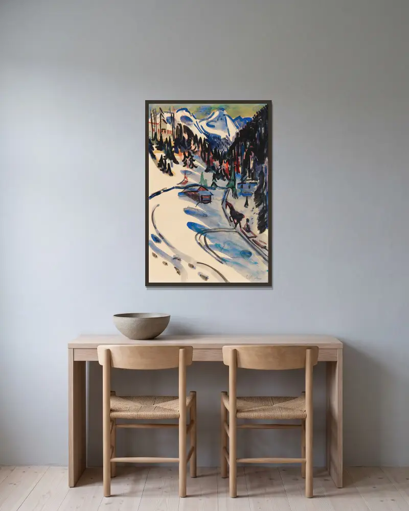 Sertigtal zimą, Ernst Ludwig Kirchner w ramie na ścianie