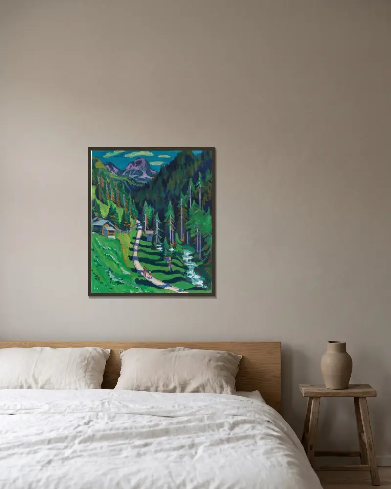 Droga Sertig, Ernst Ludwig Kirchner w ramie na ścianie