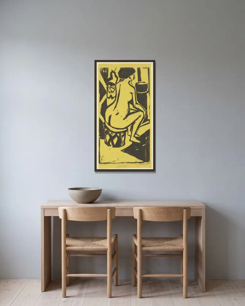Sedící dívka, Ernst Ludwig Kirchner v rámu na stěně