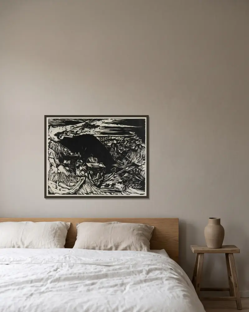 Stafelalp med Altein och Tinzenhorn av Ernst Ludwig Kirchner inramad på en vägg