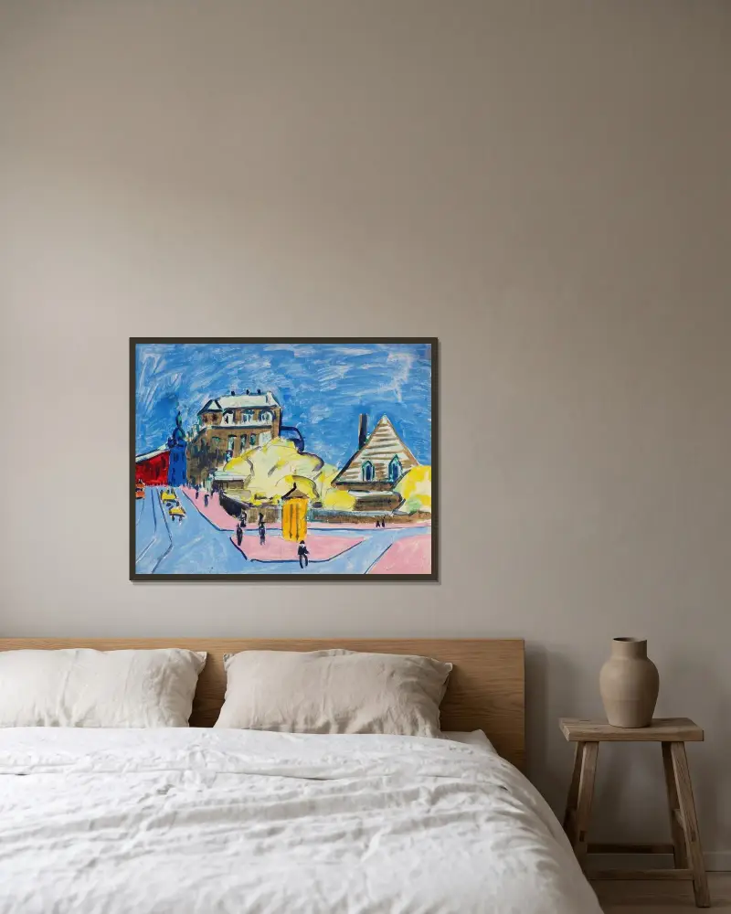 Pouliční scéna (Drážďany), Ernst Ludwig Kirchner v rámu na stěně