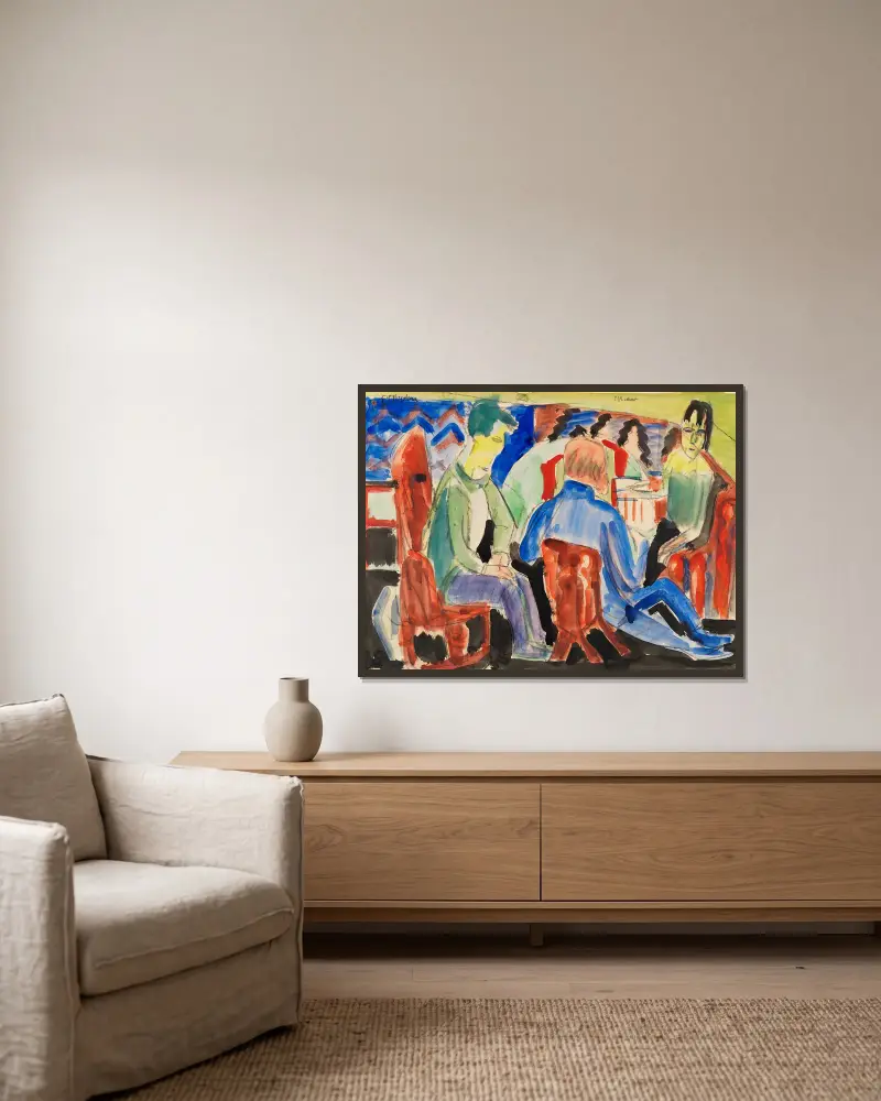 Zábava, Ernst Ludwig Kirchner v rámu na stěně