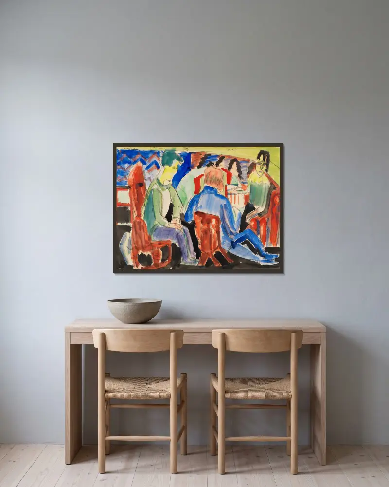 Zábava, Ernst Ludwig Kirchner v rámu na stěně
