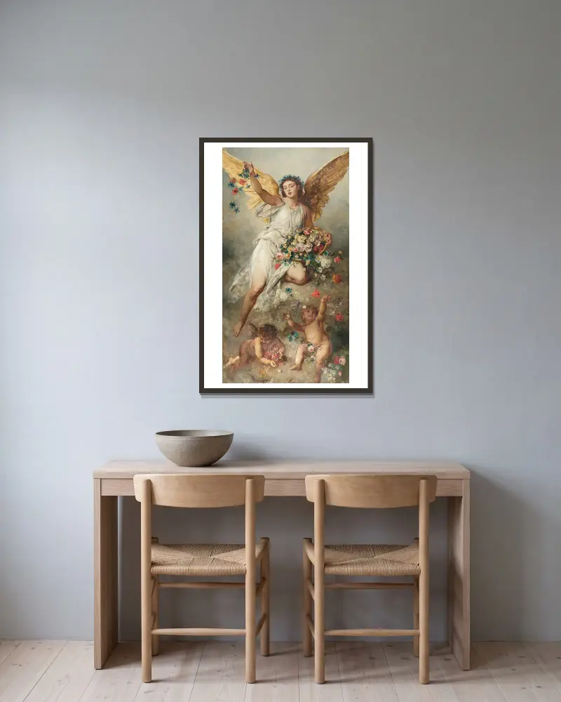 Deutscher Frieden von Ludwig Knaus gerahmt an einer Wand