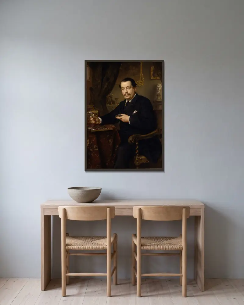 Bankier Itzinger, Ludwig Knaus w ramie na ścianie