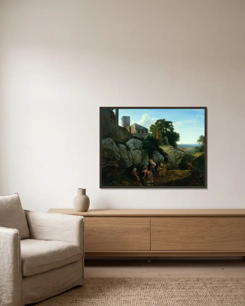 Ariccia (Morgen) von Adrian Ludwig Richter gerahmt an einer Wand