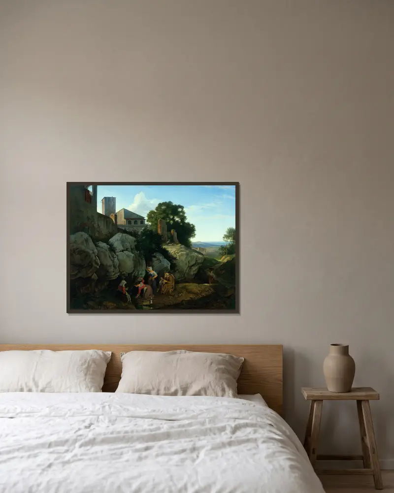 Ariccia (Morgen) von Adrian Ludwig Richter gerahmt an einer Wand