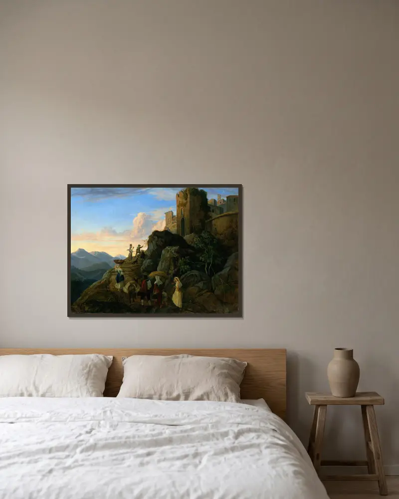 Civitella (Abend) von Adrian Ludwig Richter gerahmt an einer Wand