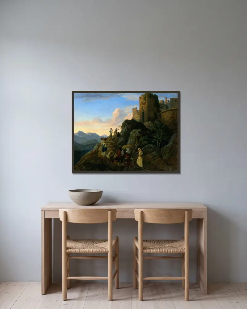 Civitella (Abend) von Adrian Ludwig Richter gerahmt an einer Wand