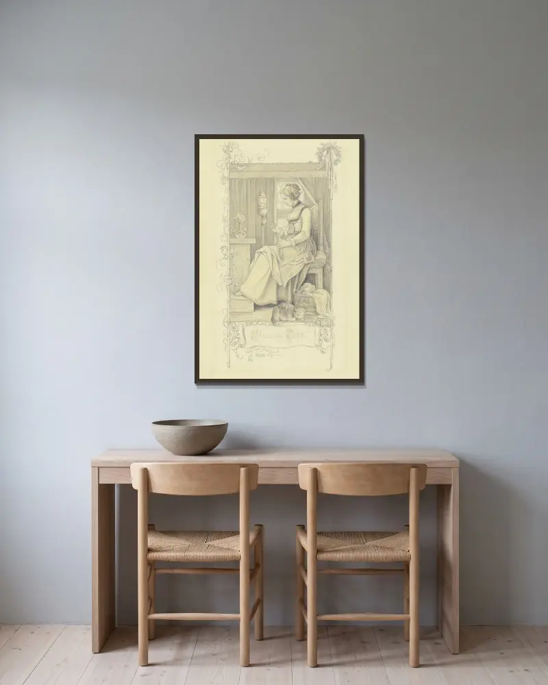 Stille Liebe von Adrian Ludwig Richter gerahmt an einer Wand