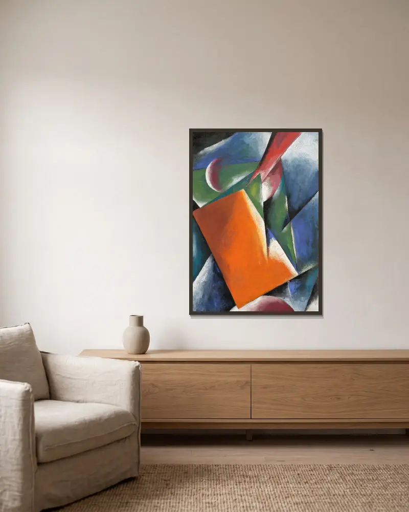 Architectonic Painting av Lyubov Popova inramad på en vägg