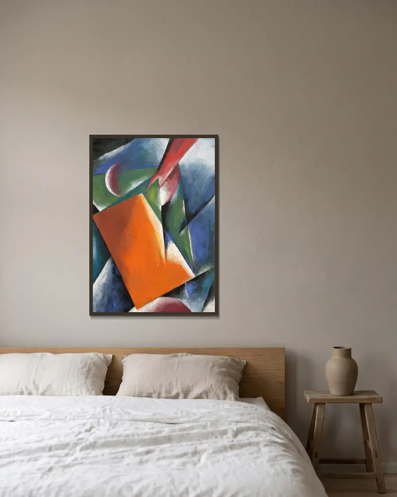 Architectonic Painting av Lyubov Popova inramad på en vägg