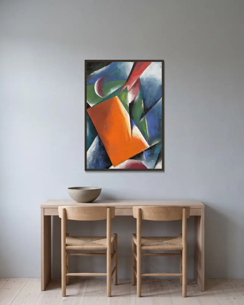 Architectonic Painting av Lyubov Popova inramad på en vägg