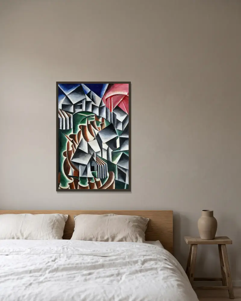 Birsk von Lyubov Popova gerahmt an einer Wand