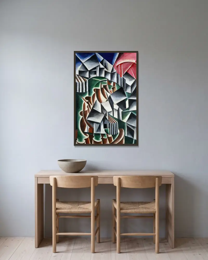 Birsk von Lyubov Popova gerahmt an einer Wand