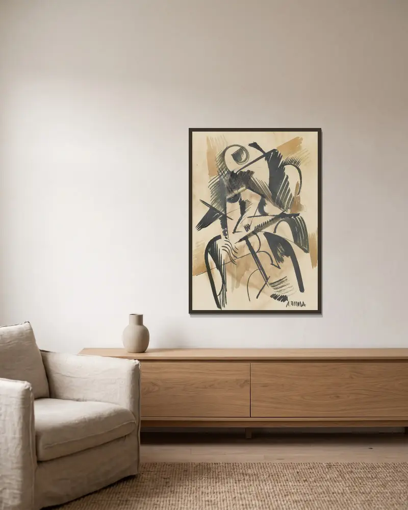 Kubistická studie – Nr. 1, Lyubov Popova v rámu na stěně