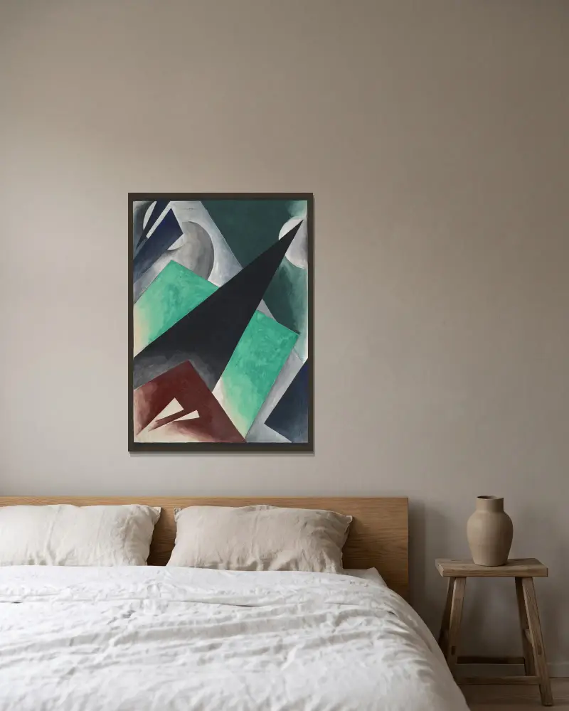 Malerische Architektonik, 1918 – Nr. 2 von Lyubov Popova gerahmt an einer Wand
