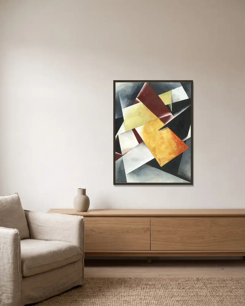 Malerische Architektonik, 1918 – Nr. 1 von Lyubov Popova gerahmt an einer Wand