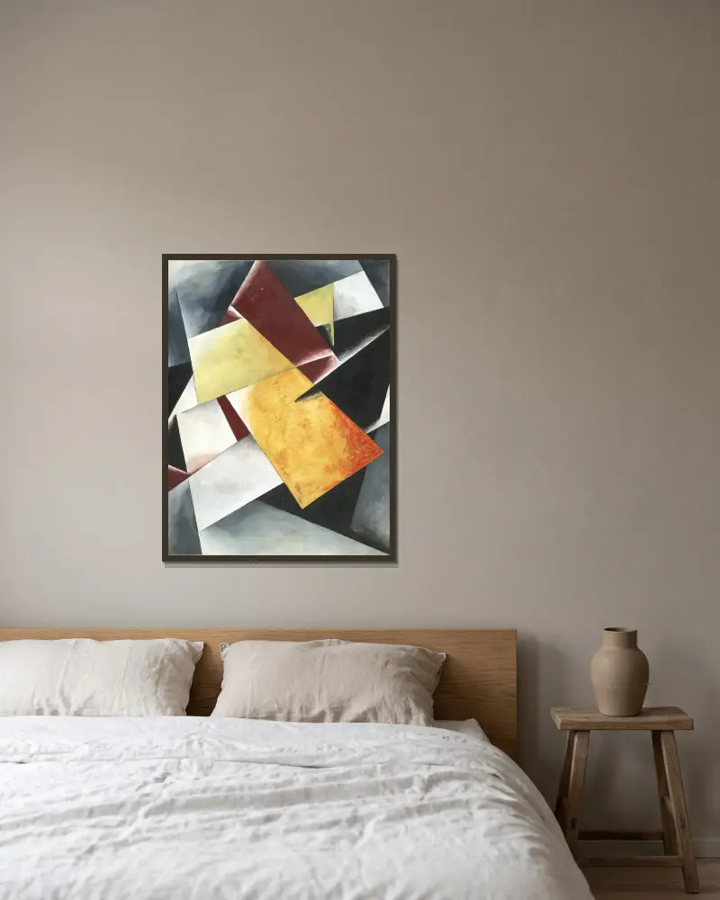 Malerische Architektonik, 1918 – Nr. 1 von Lyubov Popova gerahmt an einer Wand