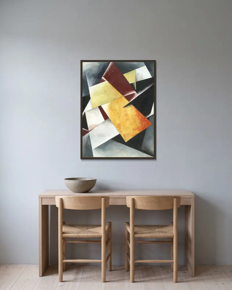 Malerische Architektonik, 1918 – Nr. 1 von Lyubov Popova gerahmt an einer Wand