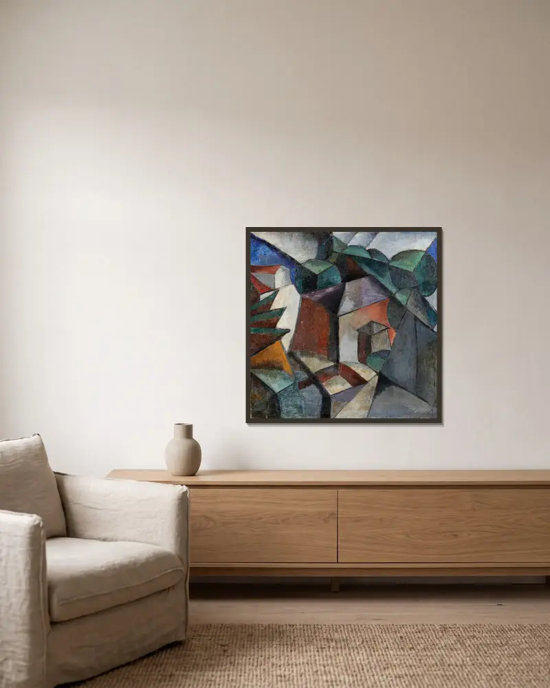 Ohne Titel, 1915 – Nr. 2 von Lyubov Popova gerahmt an einer Wand