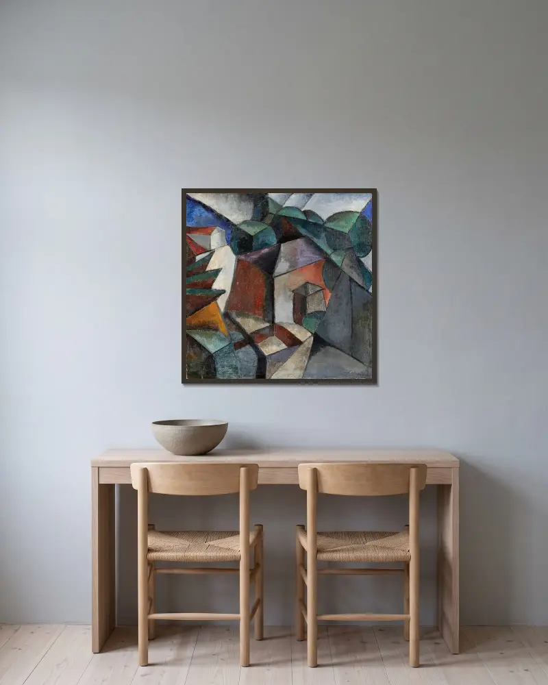 Ohne Titel, 1915 – Nr. 2 von Lyubov Popova gerahmt an einer Wand