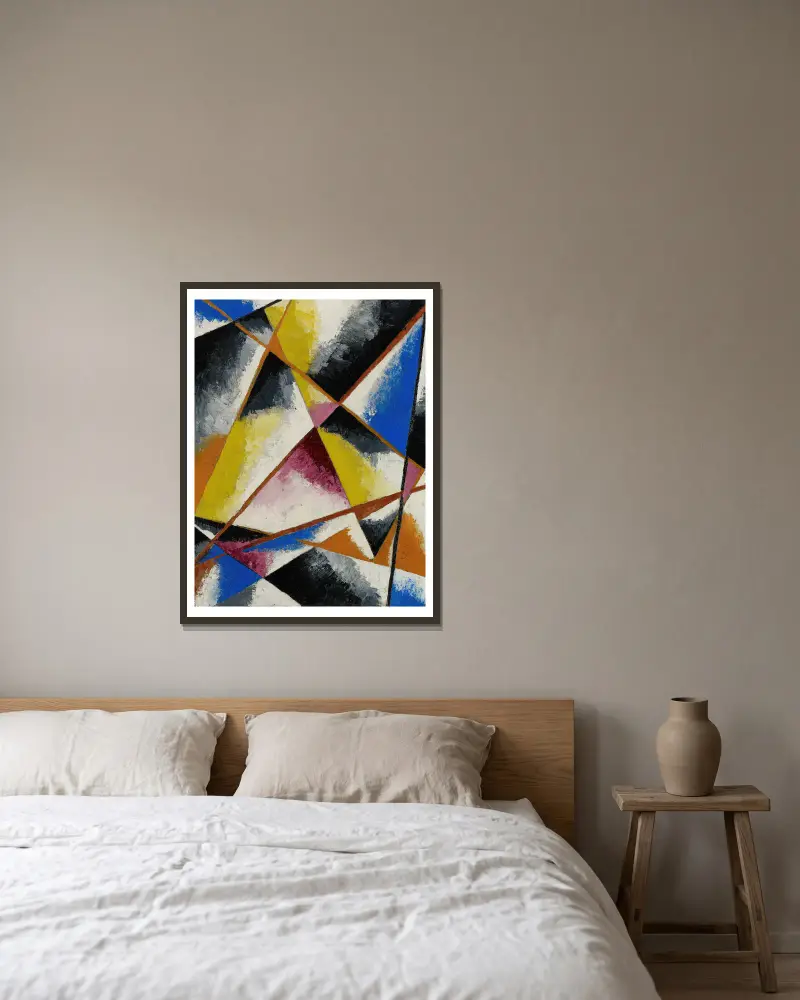Ohne Titel (Kompositionen), 1916 von Lyubov Popova gerahmt an einer Wand