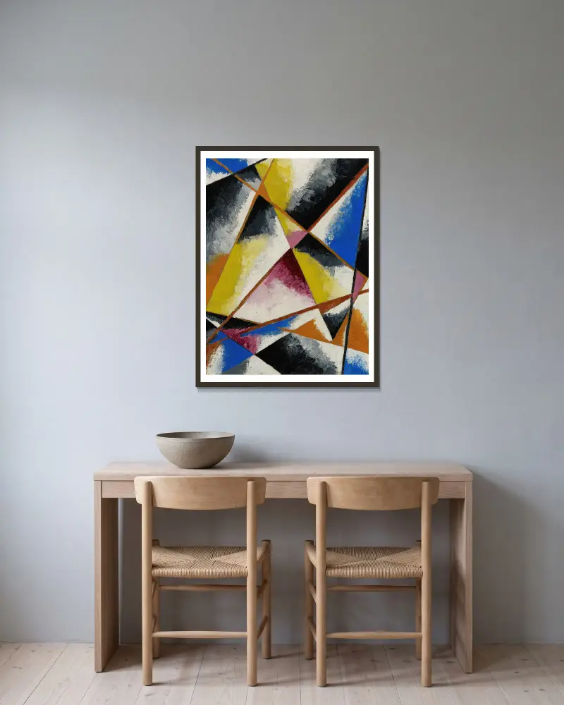 Ohne Titel (Kompositionen), 1916 von Lyubov Popova gerahmt an einer Wand