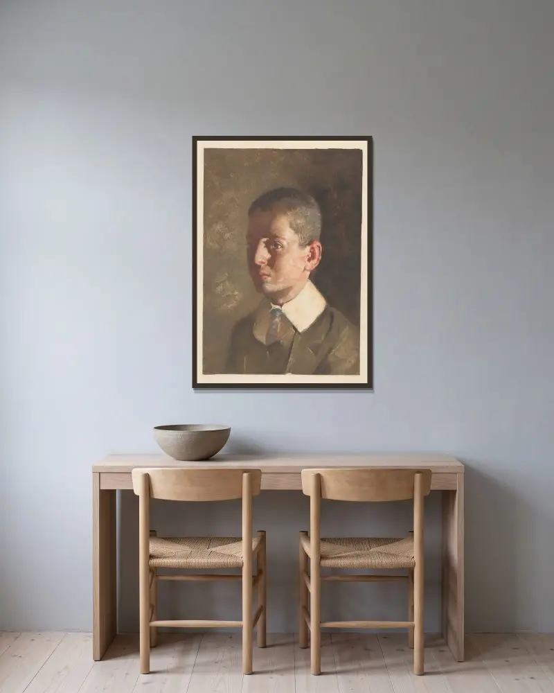 Portrait of a boy, 1878 – nr 1 av Hendrik Maarten Krabbé inramad på en vägg