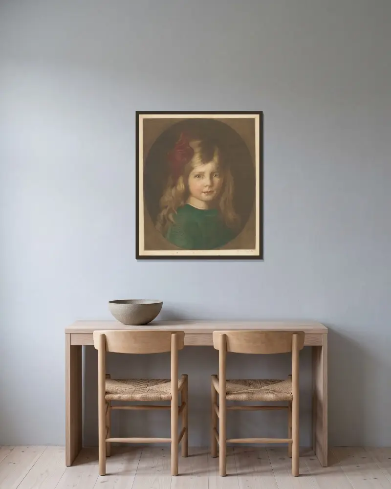 Porträtt av en okänd flicka av Hendrik Maarten Krabbé inramad på en vägg