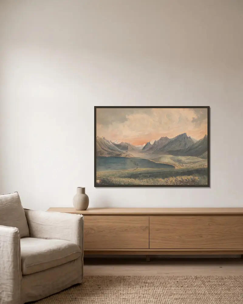 Chief Mountain Lake Rocky Mountains Lat. 49 av James Madison Alden inramad på en vägg