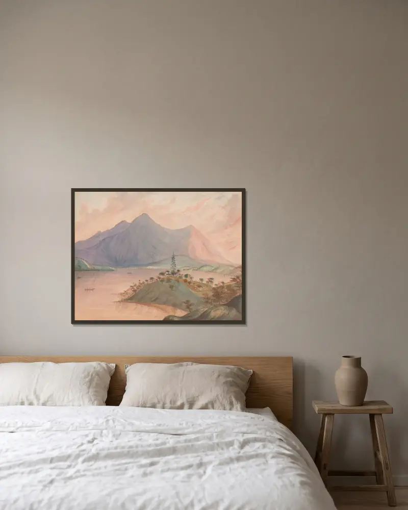 Mt. ‘Conoktai’ Clear Lake, California, sunset av James Madison Alden inramad på en vägg