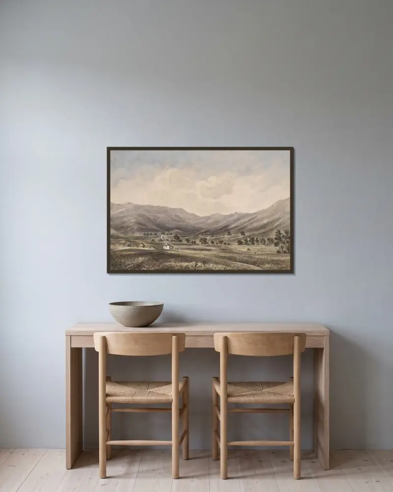 Rancho & Valley Santa Cruz Island – Kalifornien av James Madison Alden inramad på en vägg