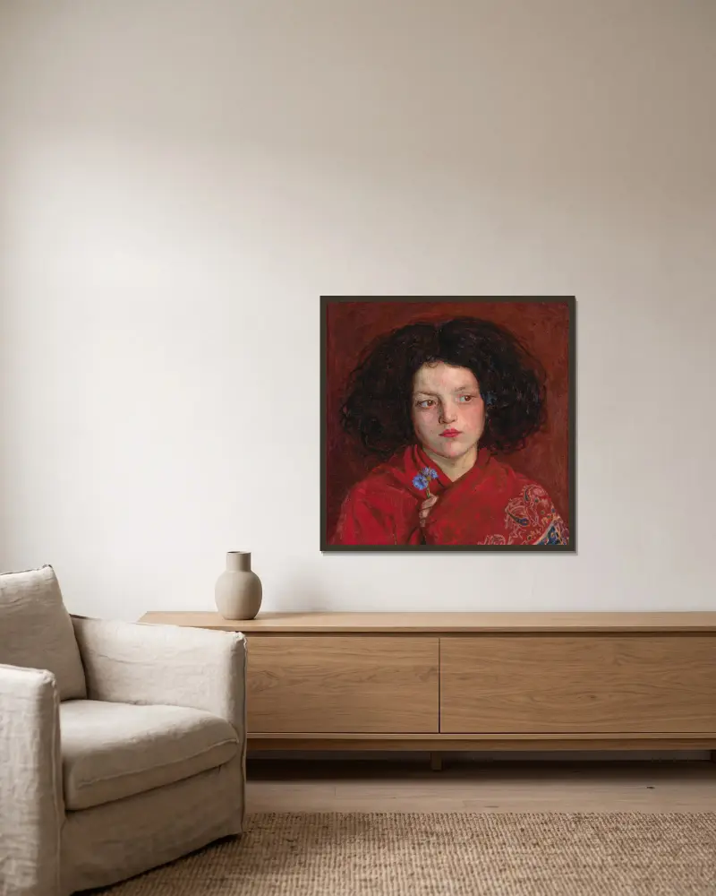 The Irish Girl av Ford Madox Brown inramad på en vägg
