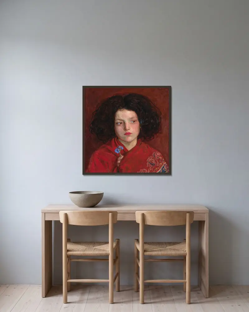 The Irish Girl av Ford Madox Brown inramad på en vägg